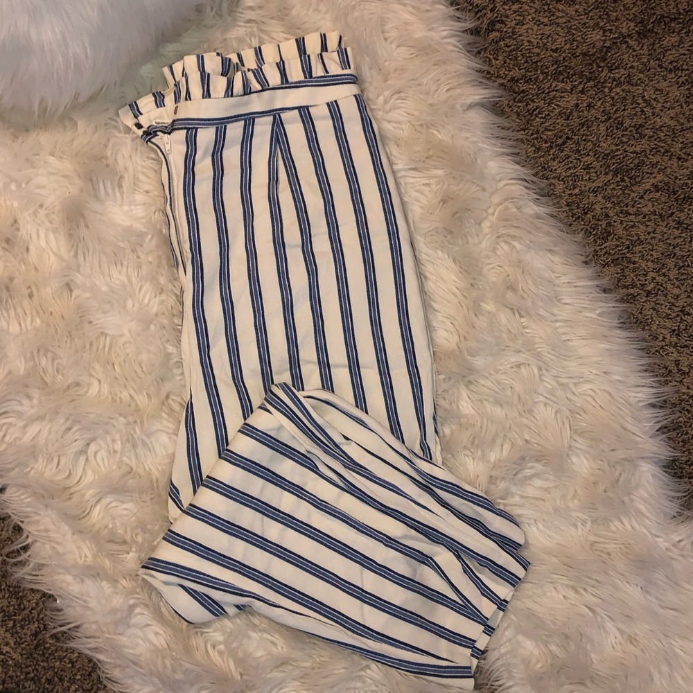 Express High Waisted Ruffle Ankle Dress Pant